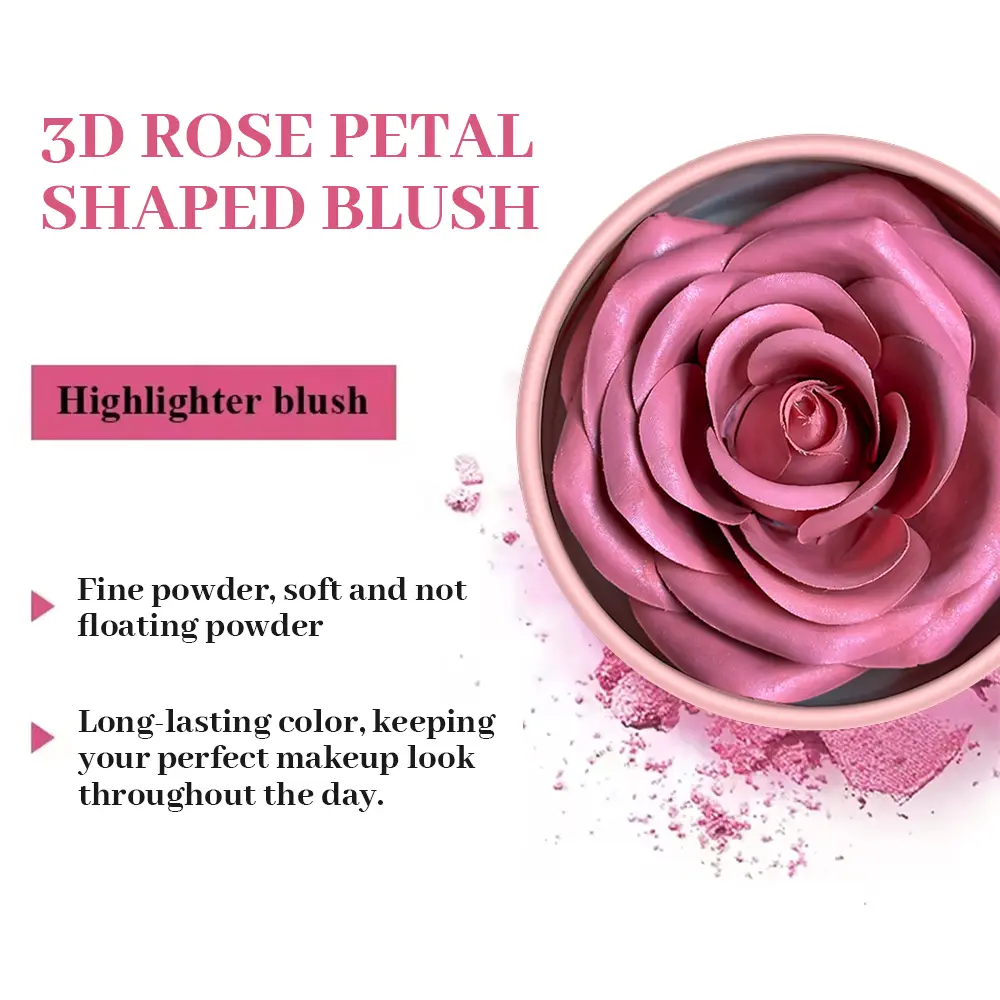 2pc Petal Blush Palette set with brush,Highgloss Contouring Cream Contour Makeup Rouge for Women Beauty Cosmetics Makeup Palette