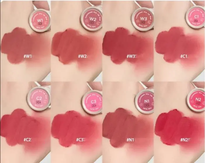 INTO YOU Air Lip Mud Thin More Matte Soft Mist Velvet Lip Glaze Liquid Lipstick Makeup