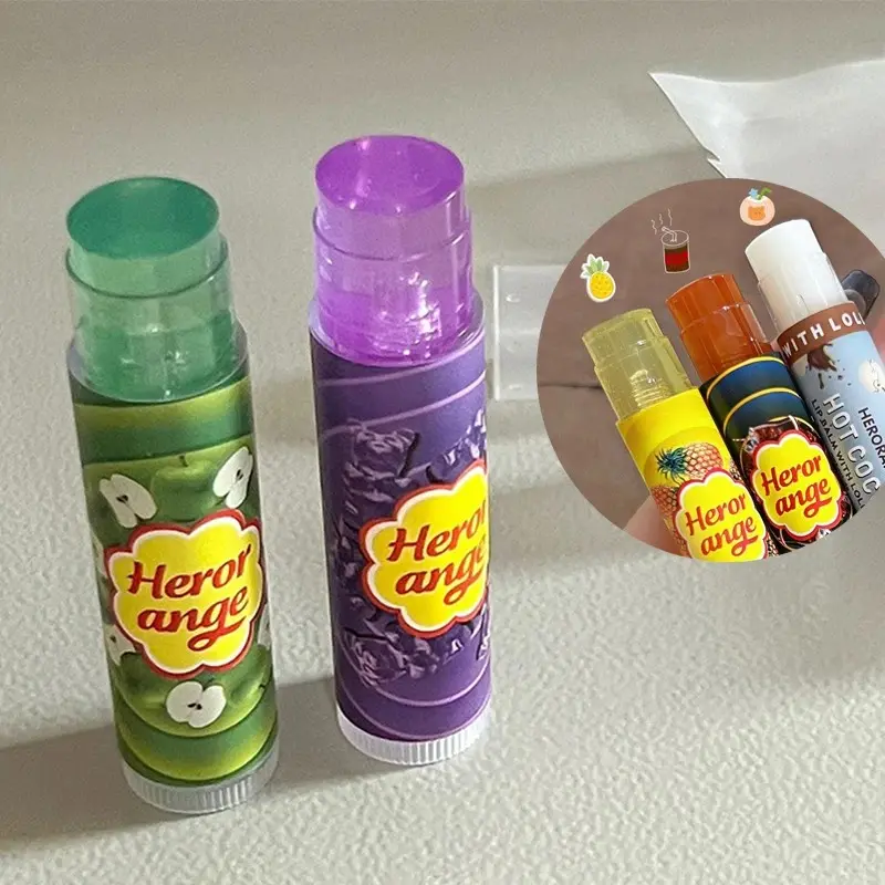 HERORANGE Various Fruit Moisturizing Lipstick Jelly Lighten Line Plump Lip Care Lip Tint Nude Lipstick Primer Colorless Lip Care