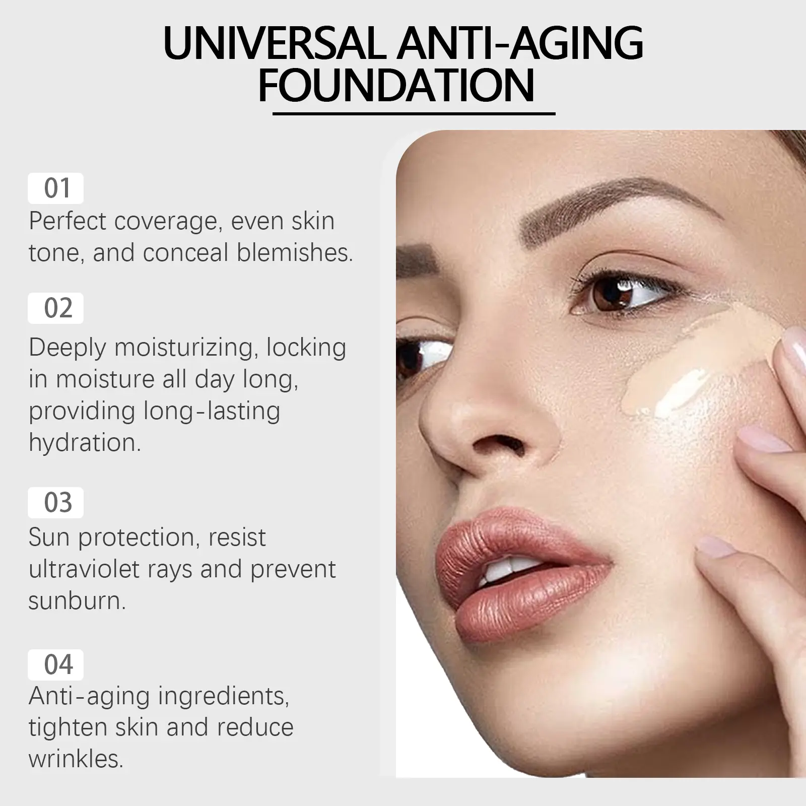 Effective Concealer Liquid Foundation Waterproof Sweat-Resistant Oil-Control Long Lasting Moisturize Full Face Foundation Cream