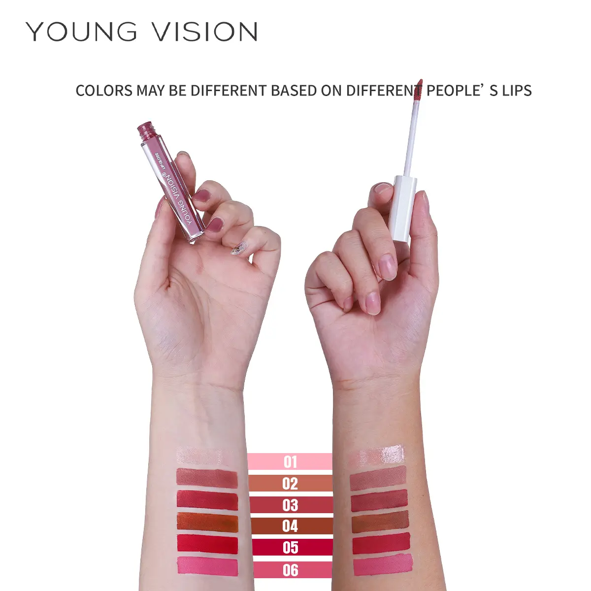 YOUNG VISION 6 Color Velvet Is Not Easy To Stick To Cups, Pout Lip Gloss, Liquid Lipstick
