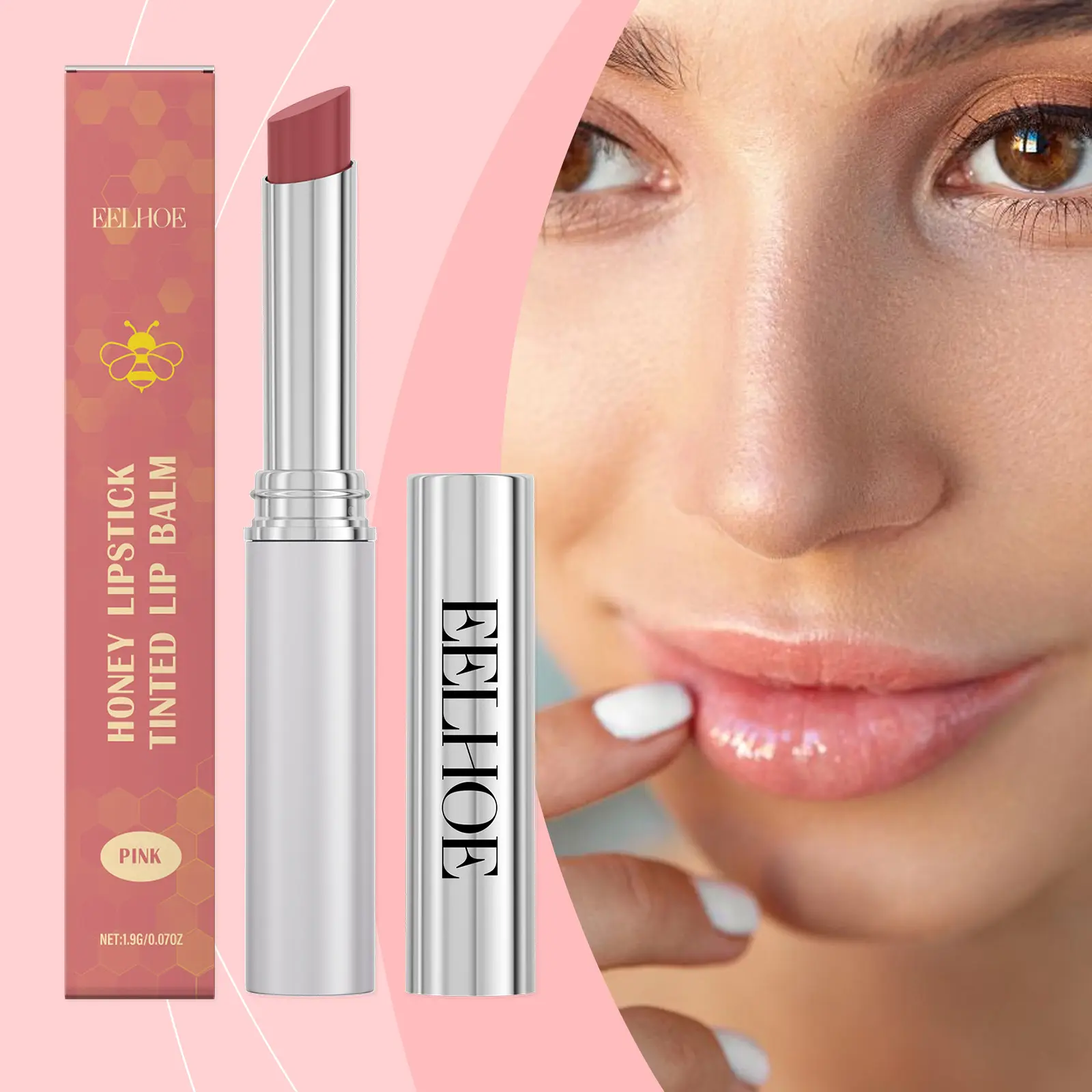 EELHOE Pink Moisturizing Honey lipstick Moisturizing Softening Lip Coloring Hydration lipstick Lipgloss Natural Radiance
