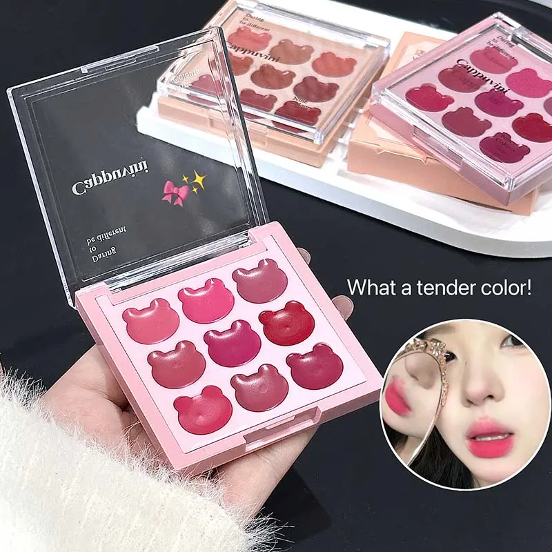 Cappuvini Vitality Bear Natural Matte Nine-Color Lip Mud Smooth Texture Easy to Apply Makeup Lipstick