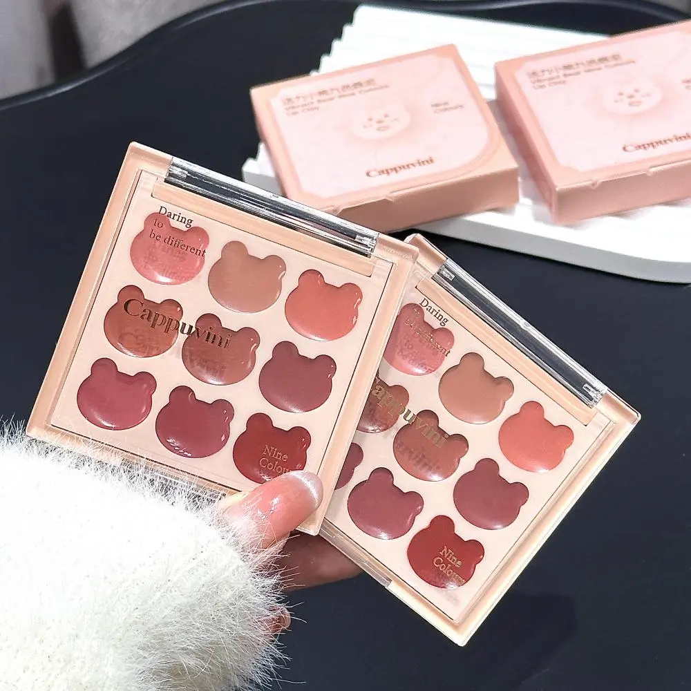 Cappuvini Vitality Bear Natural Matte Nine-Color Lip Mud Smooth Texture Easy to Apply Makeup Lipstick