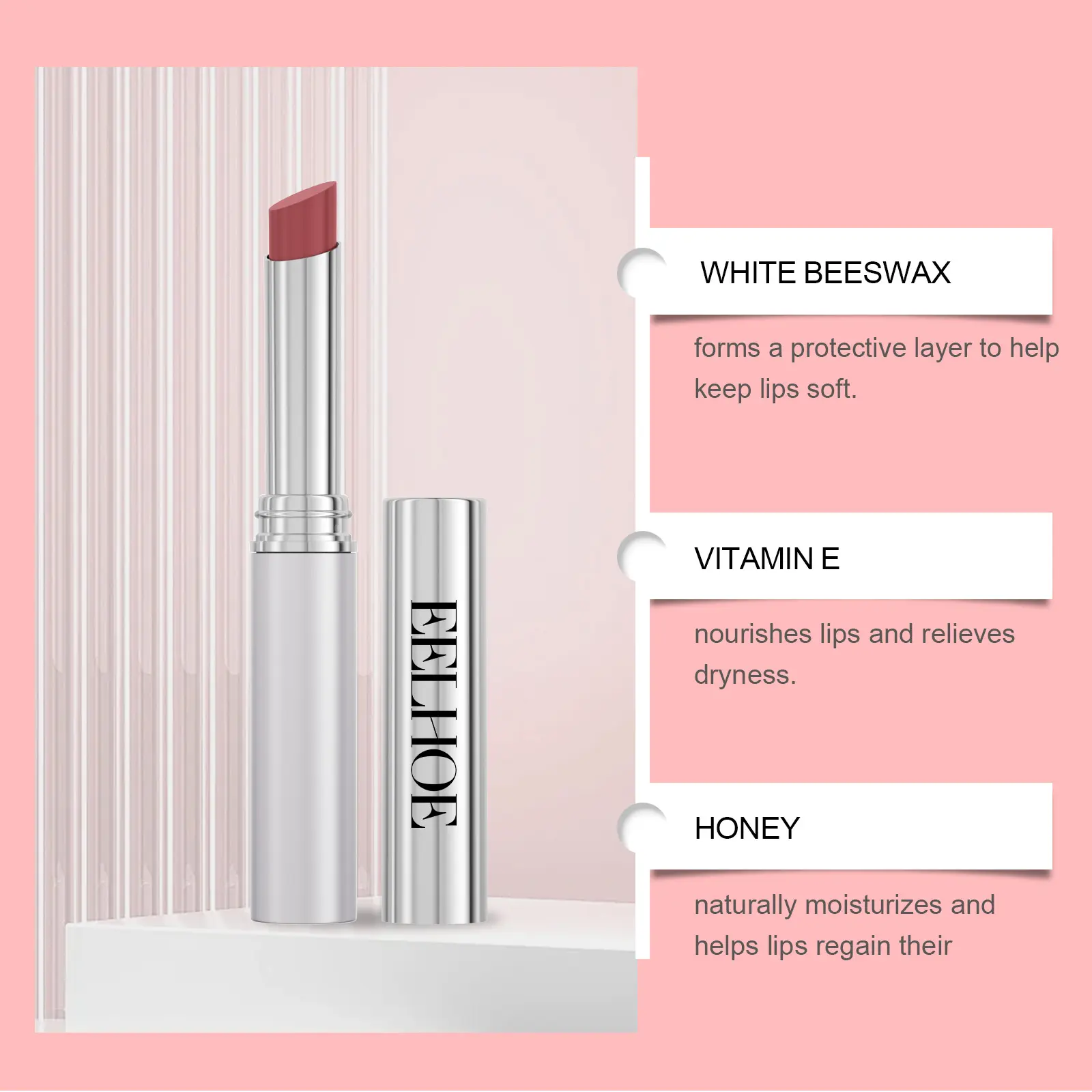 EELHOE Pink Moisturizing Honey lipstick Moisturizing Softening Lip Coloring Hydration lipstick Lipgloss Natural Radiance