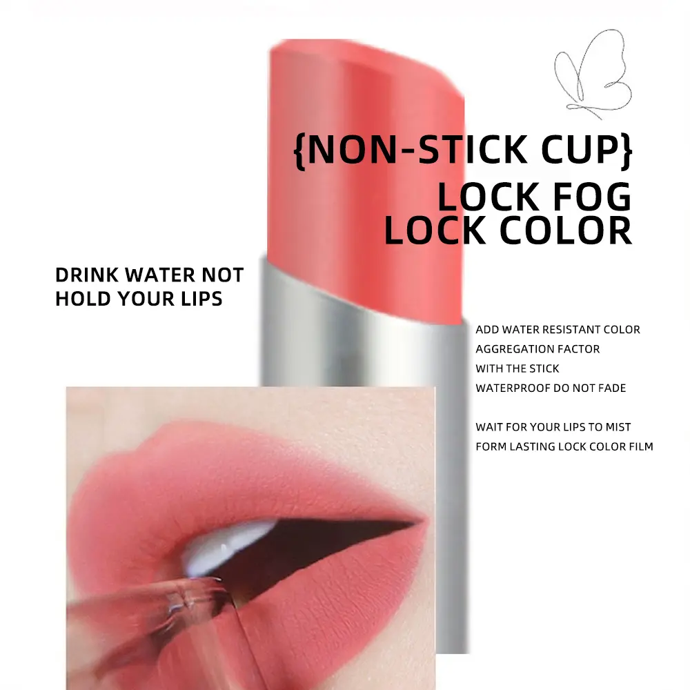 Velvet matte lipstick waterproof long-lasting red red brown lip gloss non-stick cup lip gloss lipstick cosmetics makeup