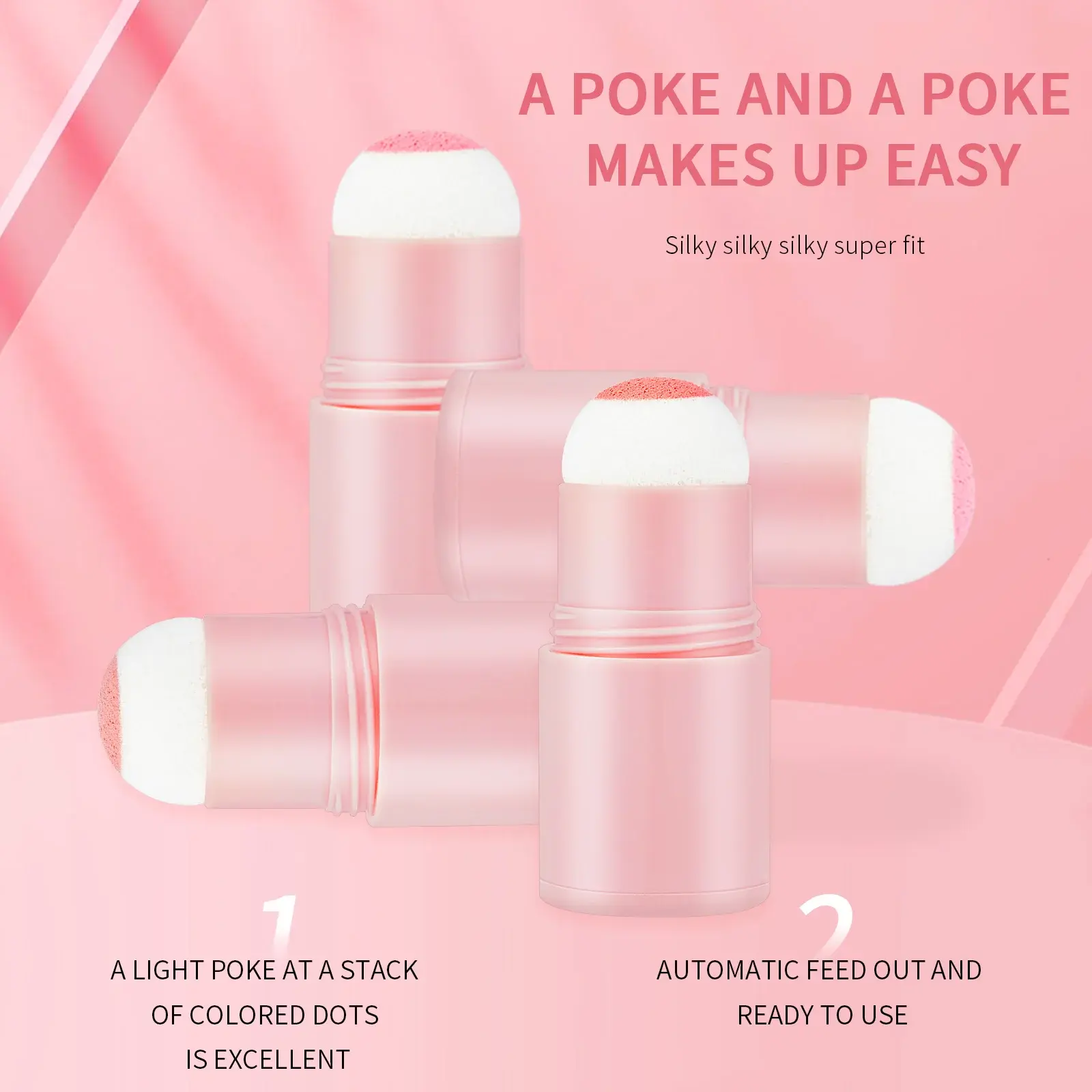 Peach Pink Single Blush Stick Soft Face Brightening Multi-Functional Makeup Contouring Shadow Cheek Tint Cosmetics