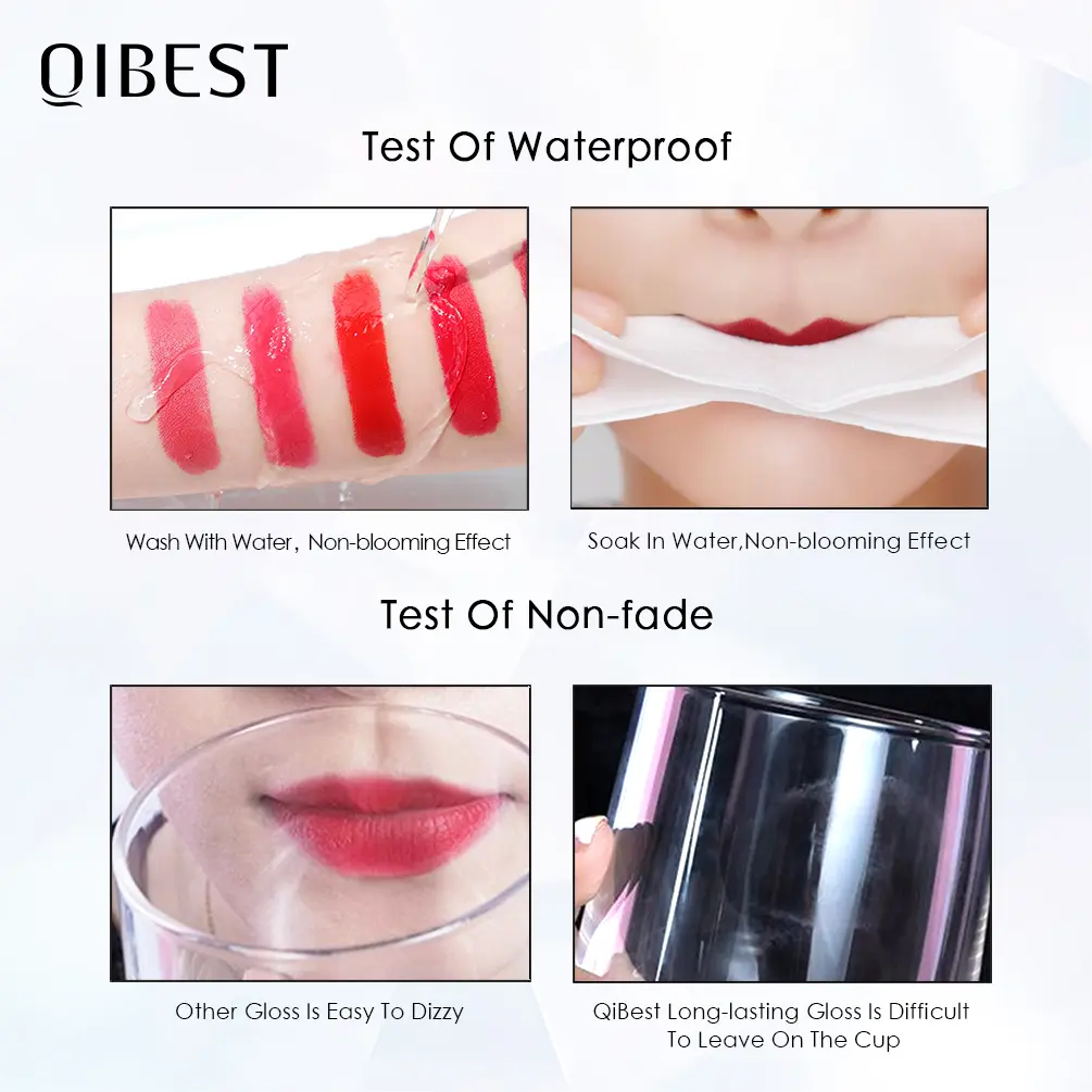 NICEFACE Waterproof Lip Gloss Nude Matte Liquid Lipstick Long Lasting Lipgloss Lip Glace Black Lipstick Purple Sexy Red Lip Tint