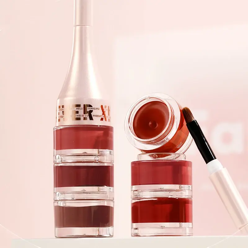 Mousse Matte Texture Lip Gloss Long Lasting Red Lipstick Canned Velvet Matte Lip Mud Tint Lip Balm Cheek Makeup Women Cosmetics