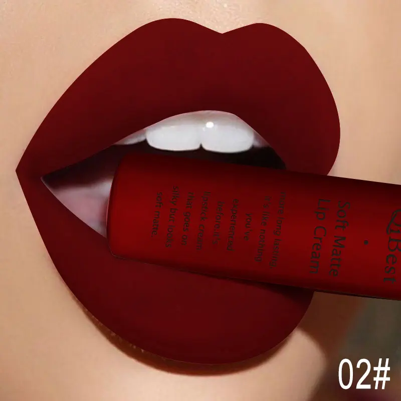 QIBEST Waterproof Lip Gloss Nude Matte Liquid Lipstick Long Lasting Lipgloss Lip Glace Black Lipstick Lip Tint Makeup For Women