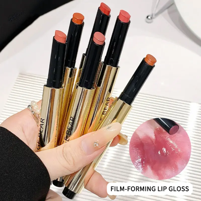 Gege Bear Radiant Solid Lip Gloss: 24H Hydration & Shine, Non-Sticky Formula, Dewy Finish for a Natural Fresh Glow