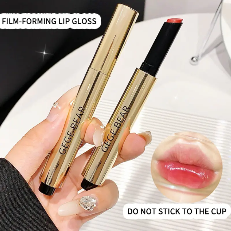 Gege Bear Radiant Solid Lip Gloss: 24H Hydration & Shine, Non-Sticky Formula, Dewy Finish for a Natural Fresh Glow