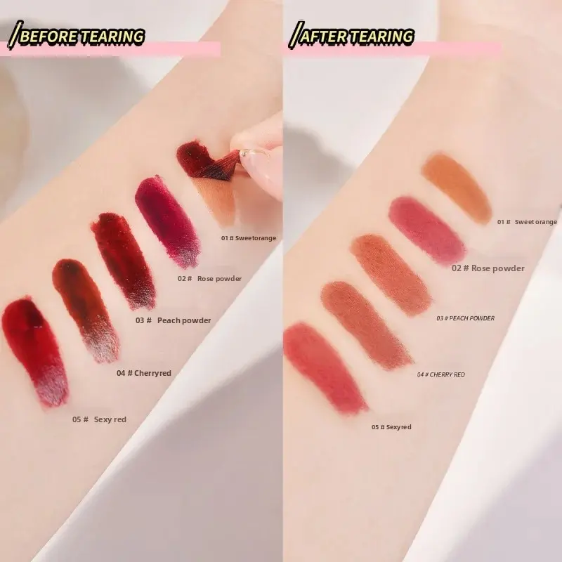 OCHEAL Misty Color Rendering Liquid Lipstick Peel-Off Formula Long-Lasting Waterproof Non-Fade Lip Gloss for Smooth Finish