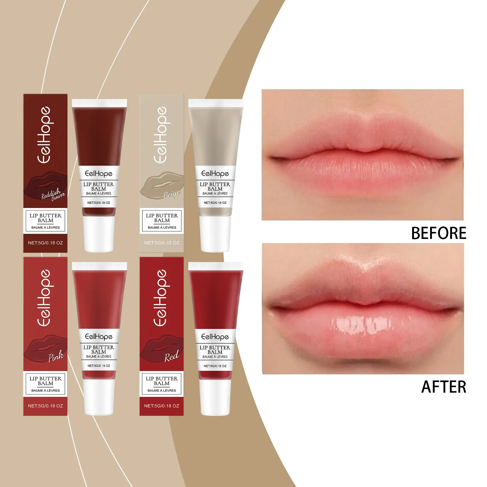Eelhope Women's Moisturizing Colored lipstick Moisturizing and Coloring Not Easy to Touch Cup Durable Portable Lipstick 5g
