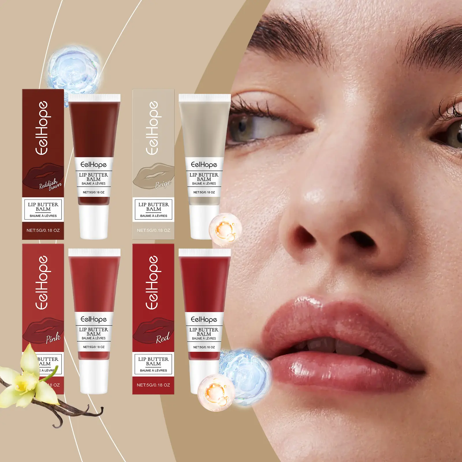 Eelhope Women's Moisturizing Colored lipstick Moisturizing and Coloring Not Easy to Touch Cup Durable Portable Lipstick 5g