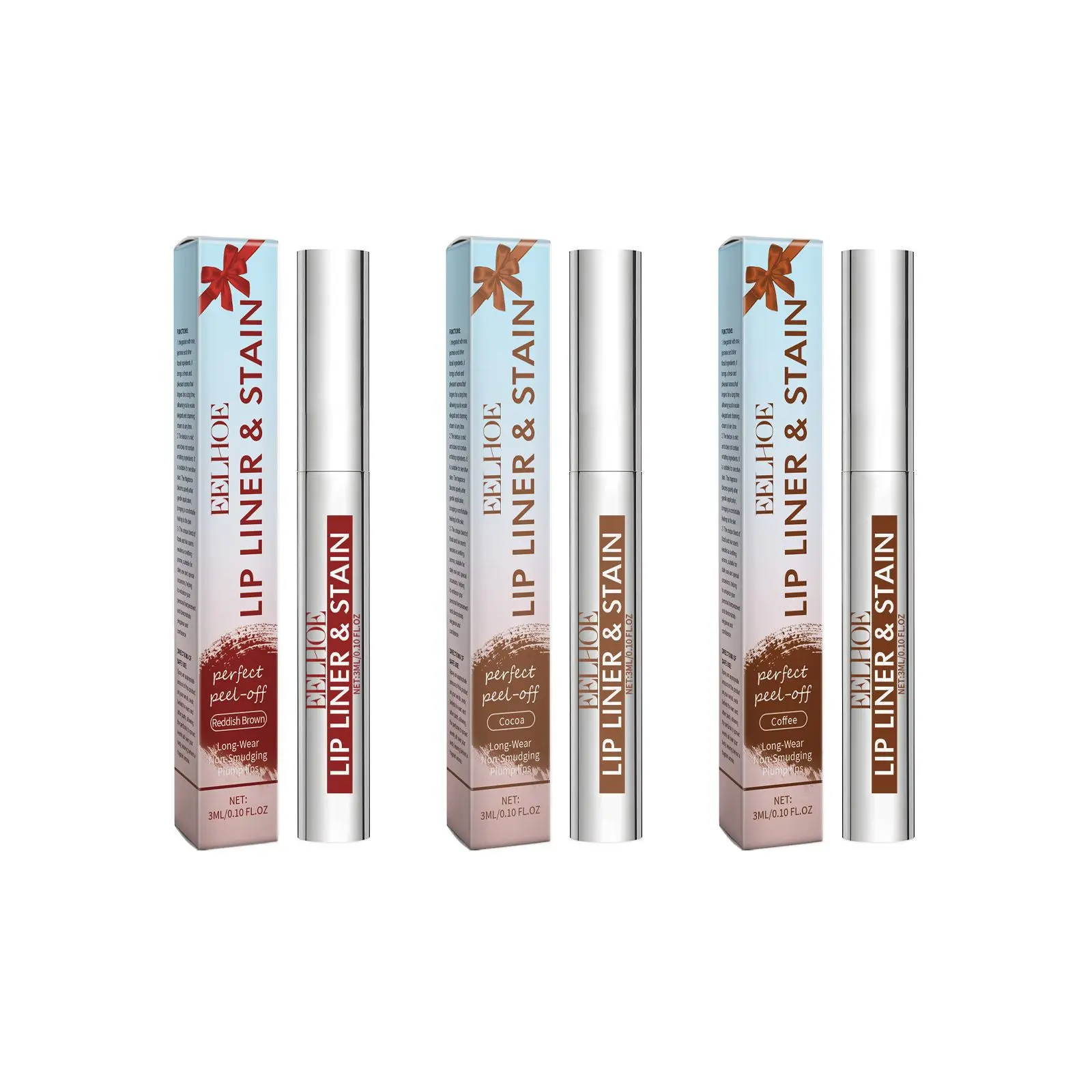 EELHOE Peel off Lip Liner Tattoo 3 Colors Matte Waterproof Non-stick Tear-Off Lip Stain Long Lasting Lip Liner Make up Cosmetics