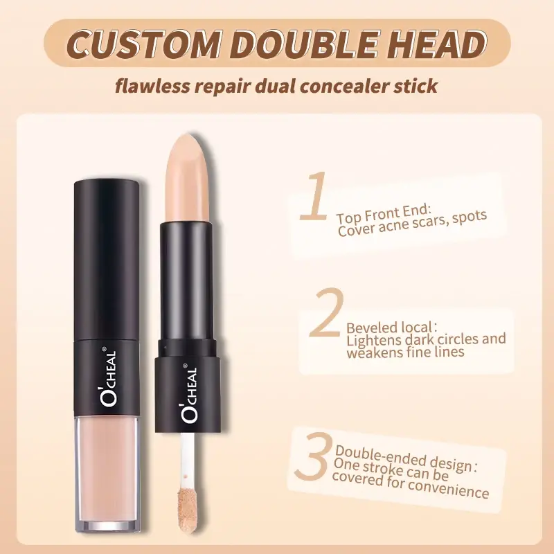 Waterproof Double-End Face Contour Highlighter Stick Matte Oil-Control Concealer Pencil Skin Tone Corrector Makeup