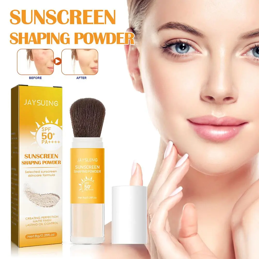 Waterproof Spf50 Sunscreen Loose Powder Sunblock Skin Protective Invisible Pore Solar Blocker Oil Control For Women Face Care