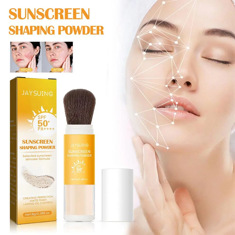 Waterproof Spf50 Sunscreen Loose Powder Sunblock Skin Protective Invisible Pore Solar Blocker Oil Control For Women Face Care