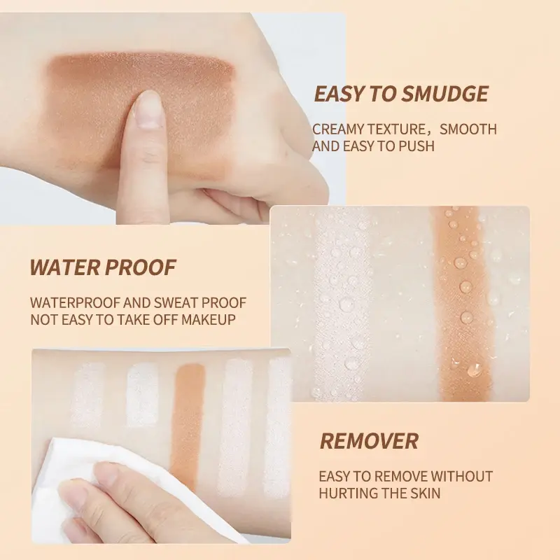 Waterproof Double-End Face Contour Highlighter Stick Matte Oil-Control Concealer Pencil Skin Tone Corrector Makeup