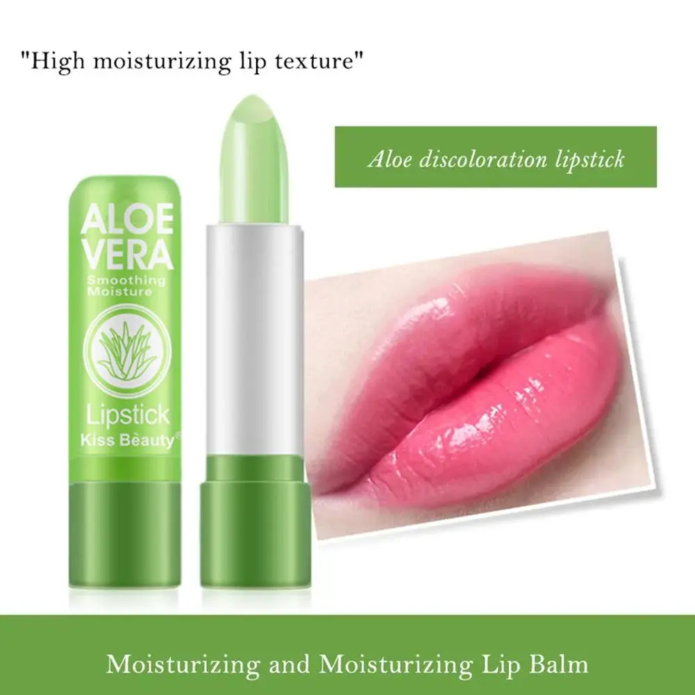 Moisture Lip Balm Aloe Vera Natural Lipbalm Temperature Changed Color Lipstick Long Lasting Nourish Lips Care Makeup 1PC