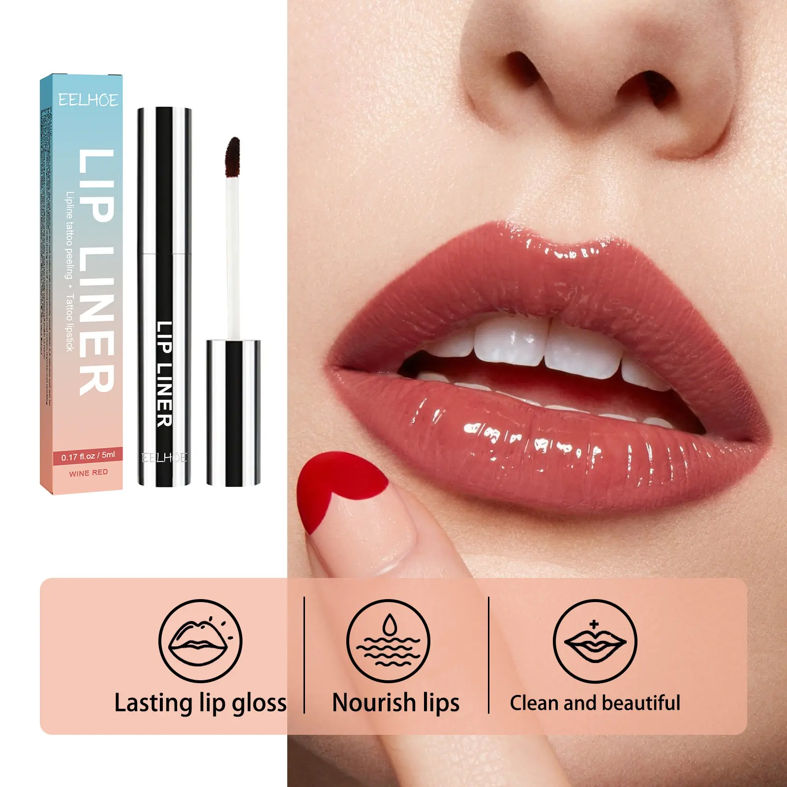 ​EELHOE Peel off Lip Liner Long Lasting Waterproof Moisturizing Lipstick for Lips Makeup Lip Liner Tattoo Peel off Lipgloss Set