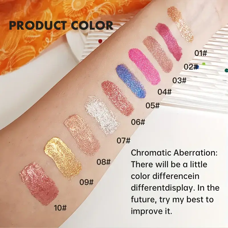 10-Shade Diamond Shine Lip Gloss High Pigment, Non Stick Cup SmudgeProof Long-Lasting for All Skin Types Glitter Liquid Lipstick