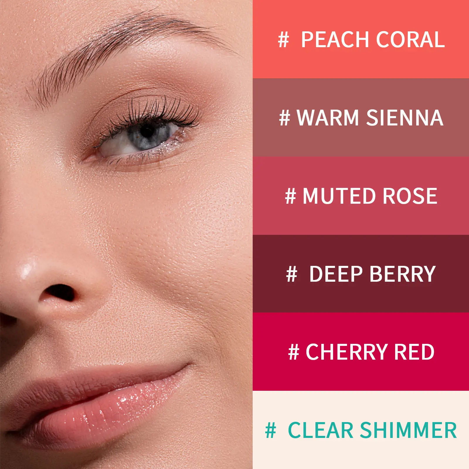 Watery Lipgloss Tint Long Lasting Moisturizing Anti-drying Reducing Lip Lines Makeup Lip Care Nourishing Lip Lipstick 6 Colors