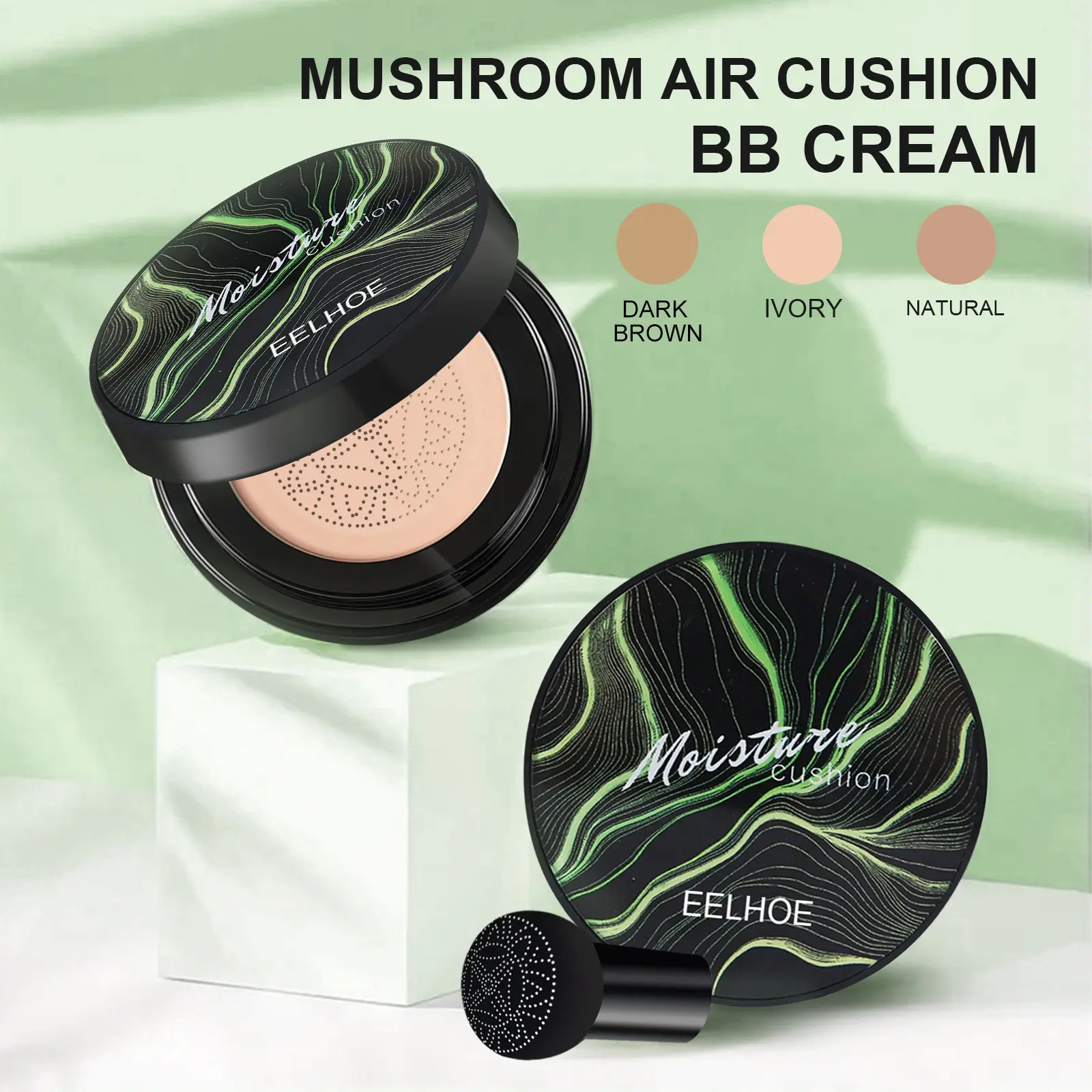 EELHOE Air Cushion BB Cream Foundation Long Lasting Matte Concealer Oil Control Waterproof Flawless Mushroom Head CC Face Cream