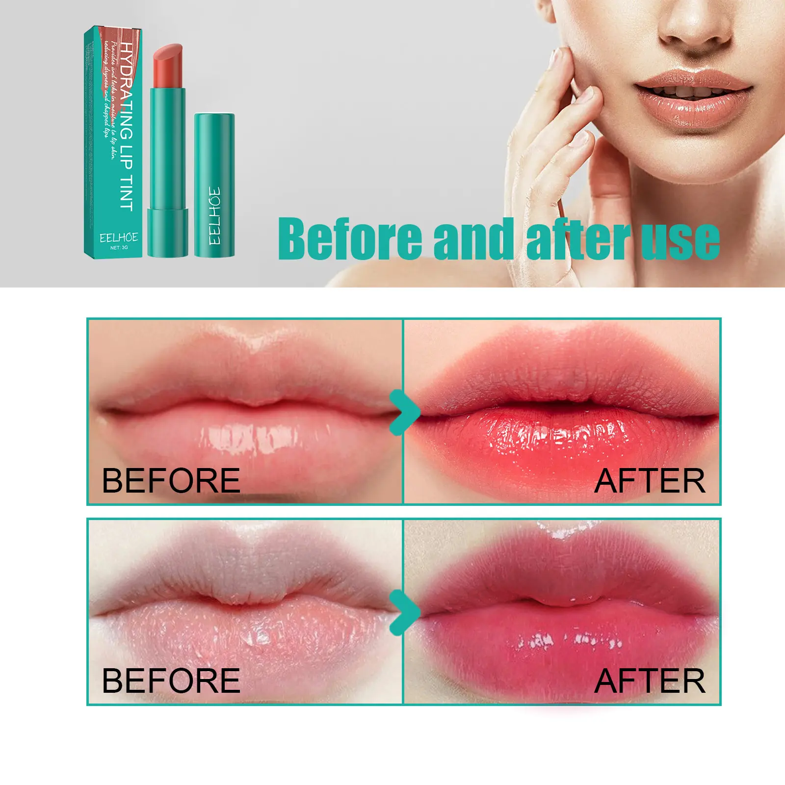 Watery Lipgloss Tint Long Lasting Moisturizing Anti-drying Reducing Lip Lines Makeup Lip Care Nourishing Lip Lipstick 6 Colors