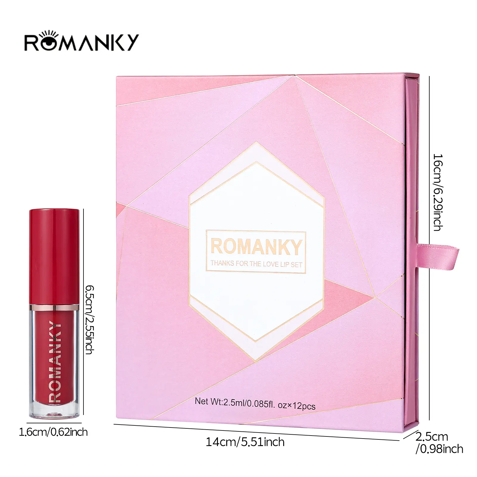 12 colors set  matte lip gloss, long-lasting smooth velvet texture for women's music festival make-up