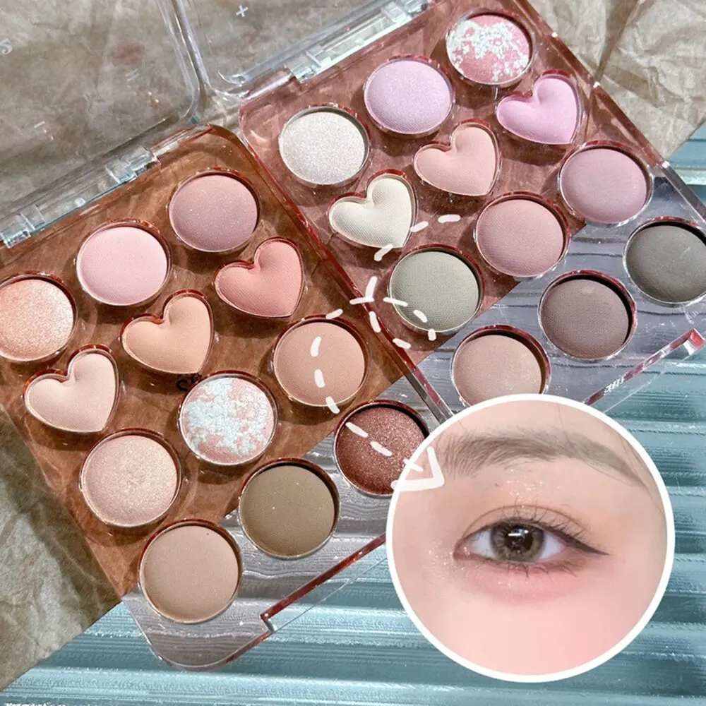 HERORANGE Calculator Love Eyeshadow Palette 12 Colors Matte Pearlescent Glitter Non-Flying Powder Earth Color Eyeshadow