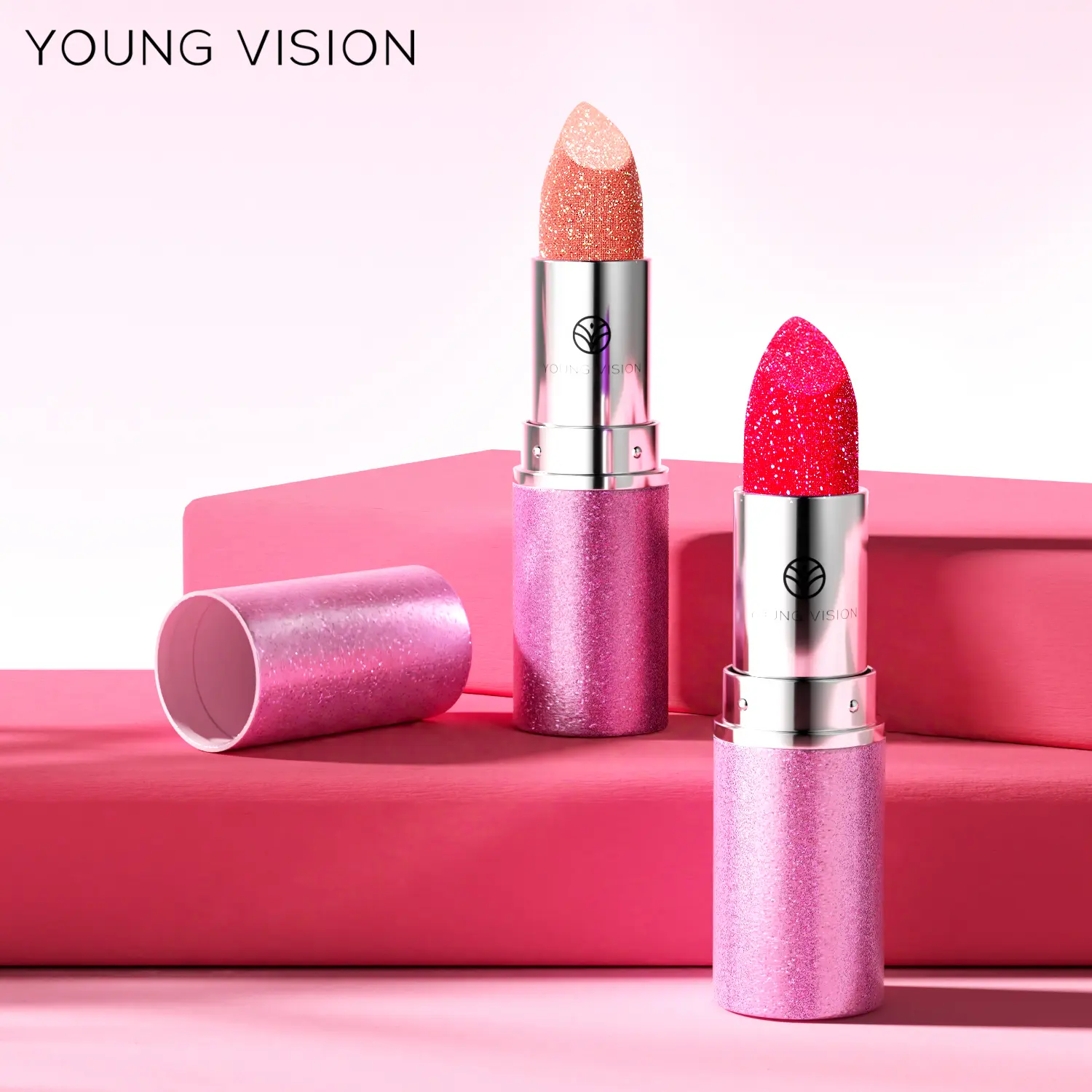 YOUNG VISION 6 colors available pearl with flash is not easy to fall color temperature change lipstick color eye shadow