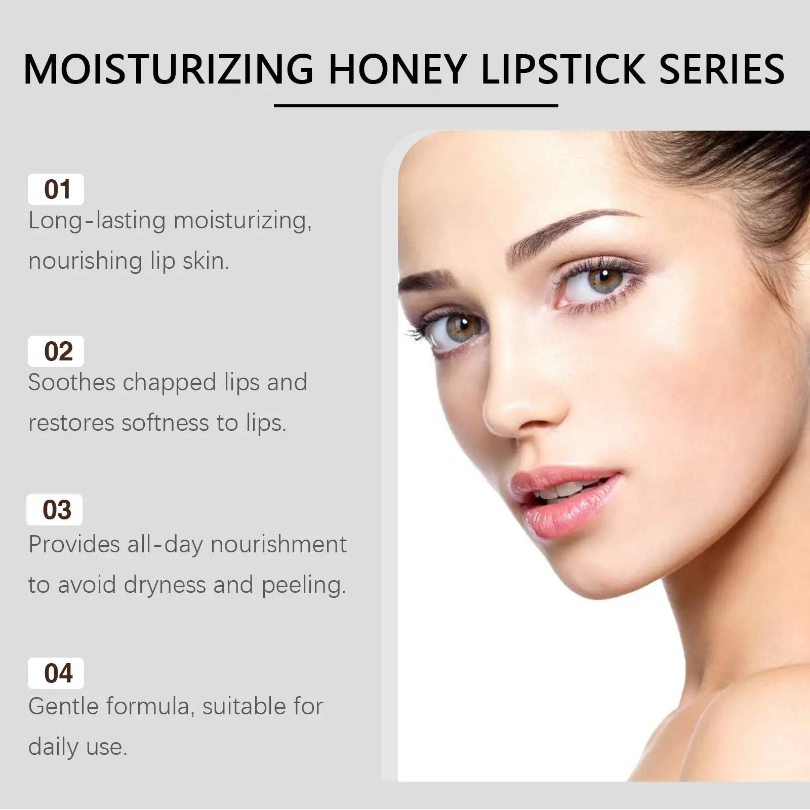 ​EELHOE Dark Honey Lipstick Long Lasting Transparent Lip Gloss Smooth Lip Tint Anti-Creak High Shine Moisturizing Lip Balm 1.9g