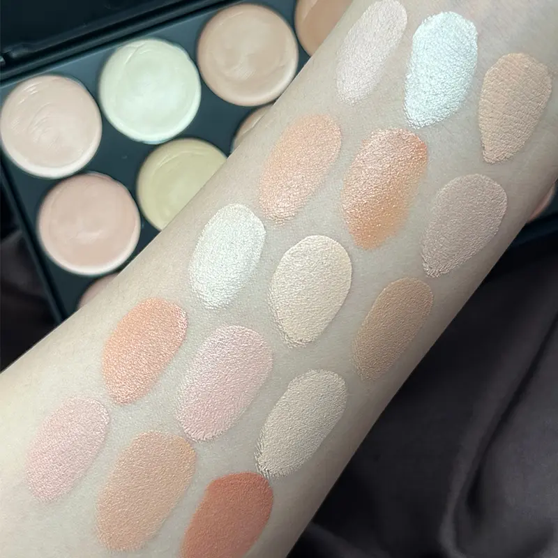 15 Colors Face Concealer Camouflage Cream,Waterproof for Covering Facial Blemishes,Dark Circles,Freckles,Scars,with Brightening