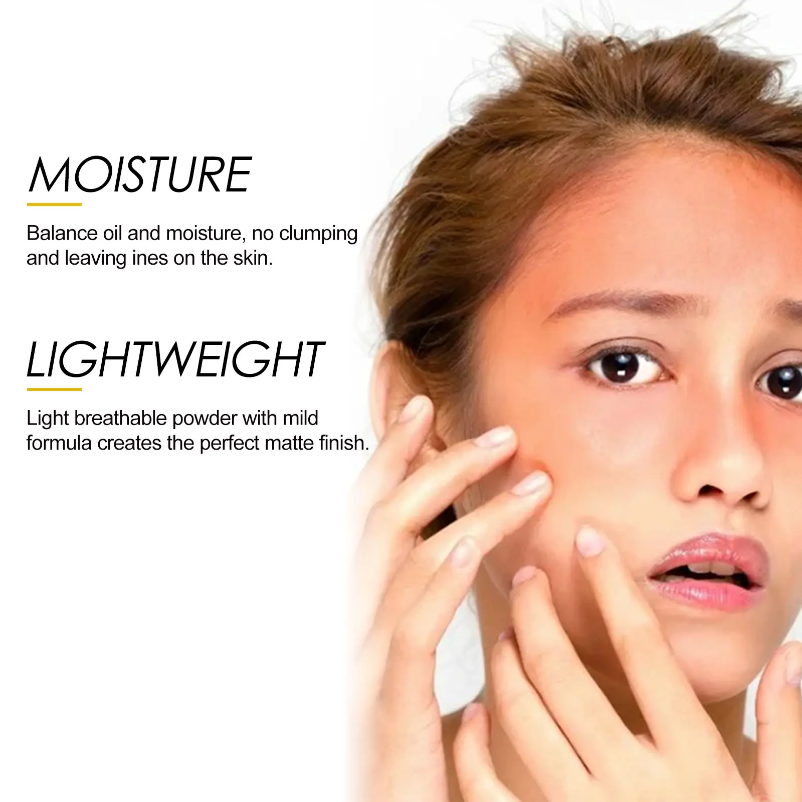 EELHOE Sunscreen Setting Powder Daily Makeup Natural Light Texture Breathable Oil Control Lasting Effect Sunblock Setting Powder