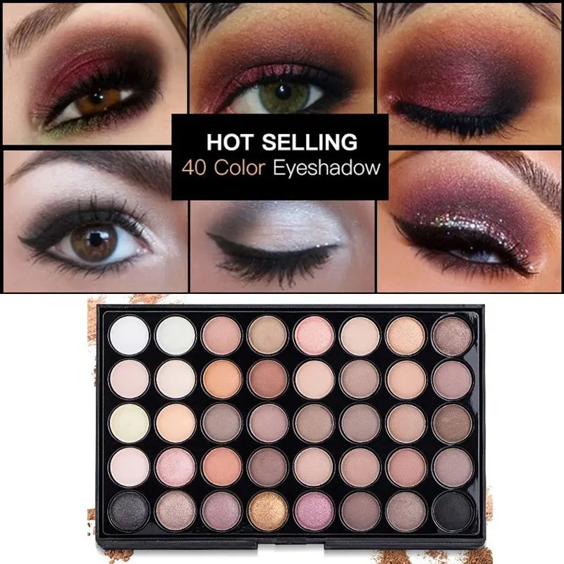 40 Colors Eyeshadow Palette Matte Shimmery High Pigmented Eye Cosmetics for Music Festival Daily Gift for Women