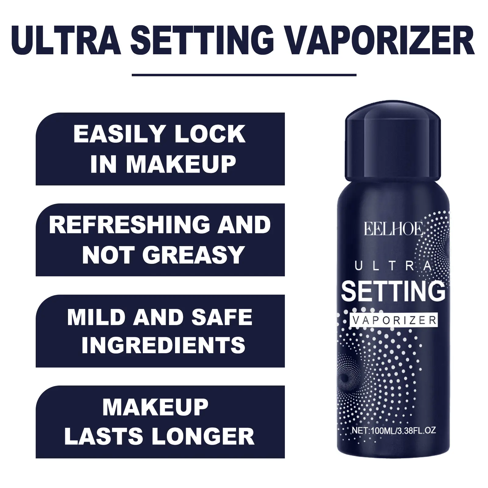 EELHOE Facial Makeup Setting Spray Lasting Makeup Waterproof Sweatproof Mattifying No Separation Makeup Lock Spray for All Skin