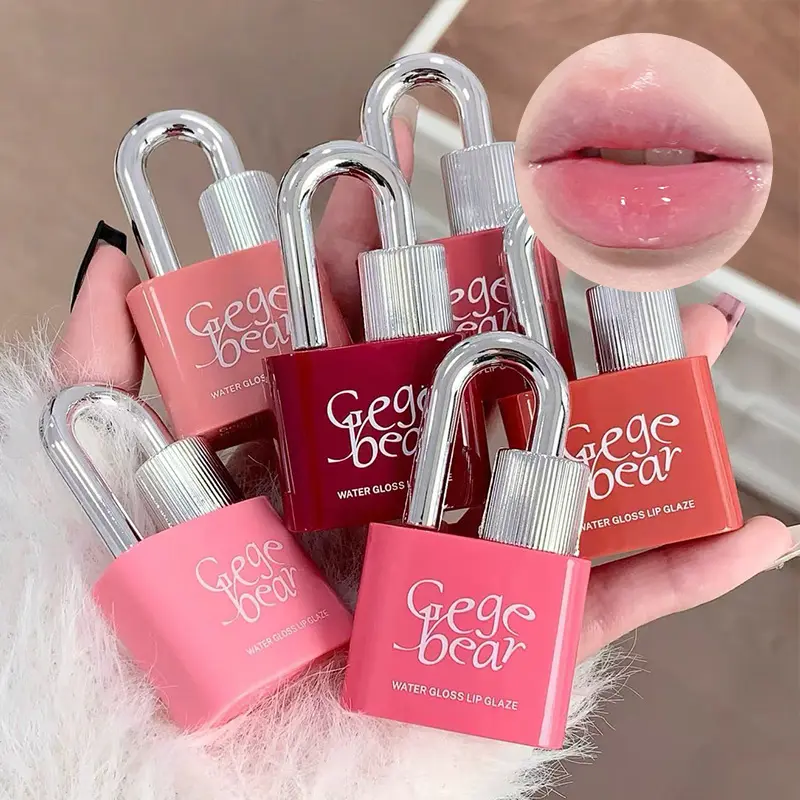 Gege Bear Lockheart Sweet Color Water-Gloss Lip Gloss-Vibrant Colors, Easy to Apply with Non-Long-Lasting Hydration