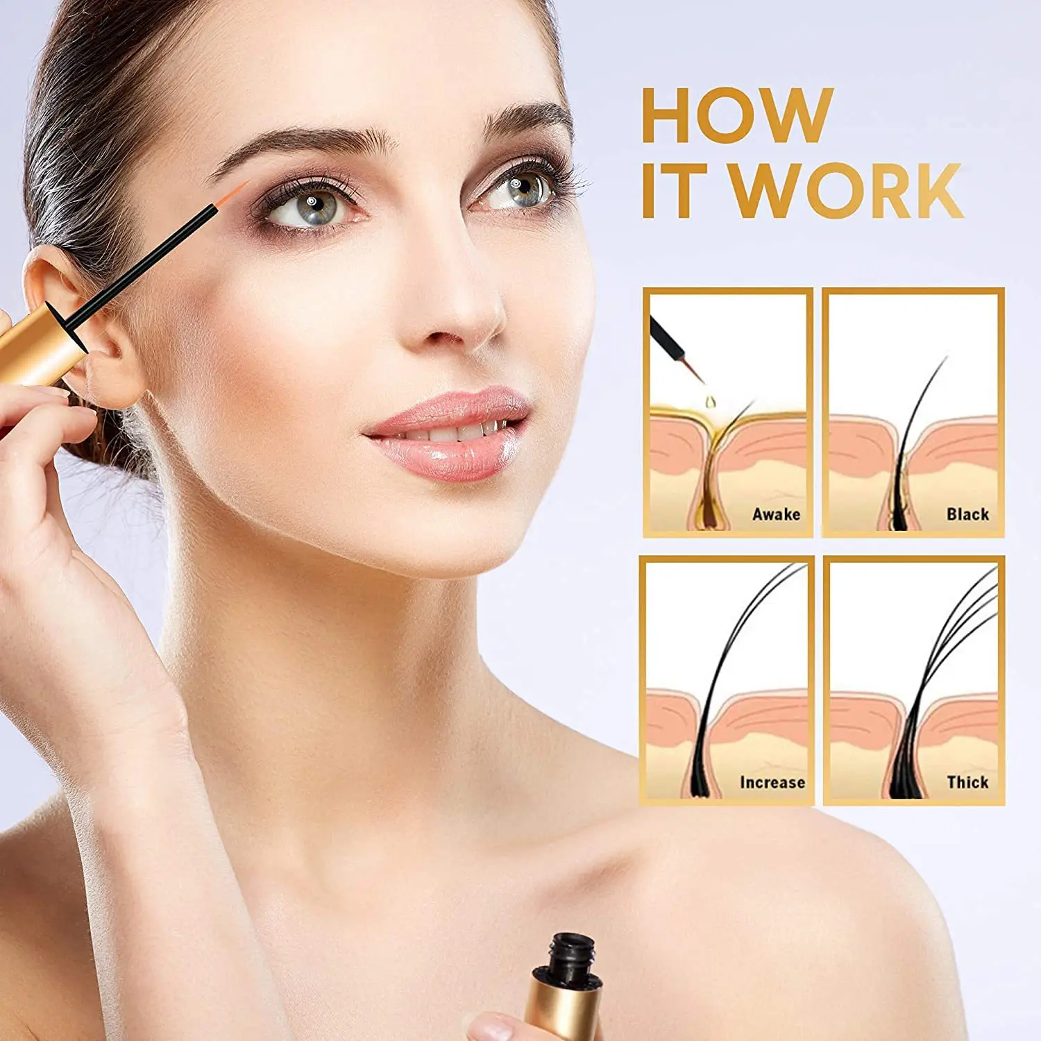 1pc Eyelash nutrition Solution thick, slender, long, nourishing and nourishing eyelash base repair natural transparent 8ml