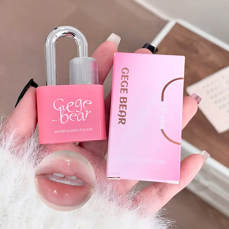 Gege Bear Lockheart Sweet Color Water-Gloss Lip Gloss-Vibrant Colors, Easy to Apply with Non-Long-Lasting Hydration