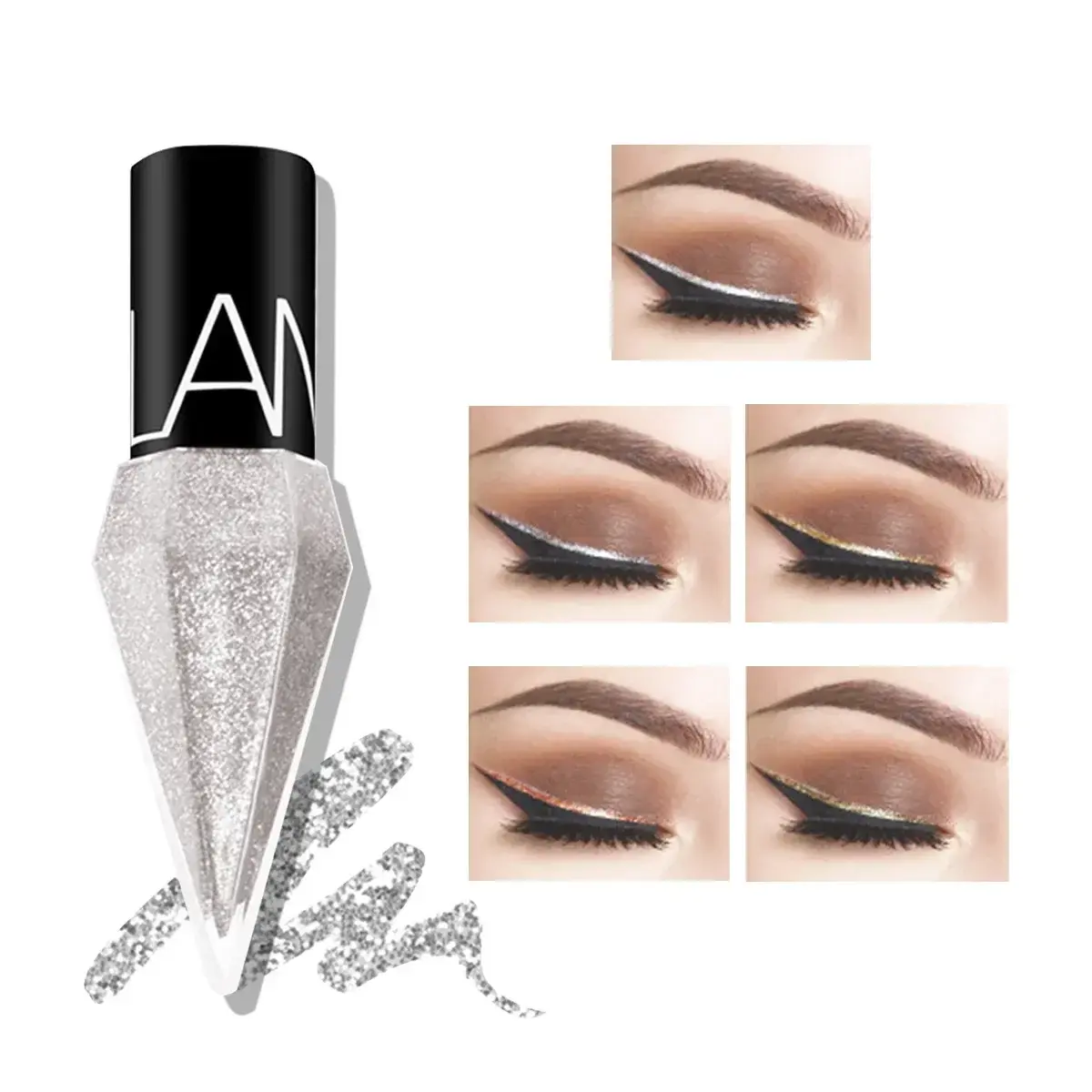 Eye Shadow Pearlescent Diamond Eye Shadow Liquid multicolor Sequins MakeUp Smooth Mini Fine Brush Eyeliner Shine And Head DIY