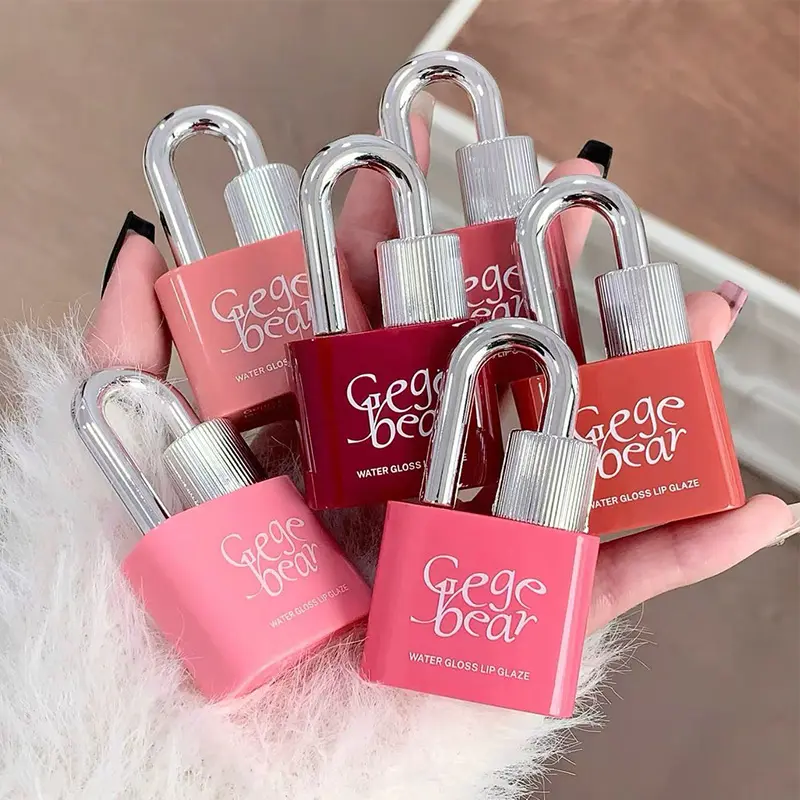 Gege Bear Lockheart Sweet Color Water-Gloss Lip Gloss-Vibrant Colors, Easy to Apply with Non-Long-Lasting Hydration