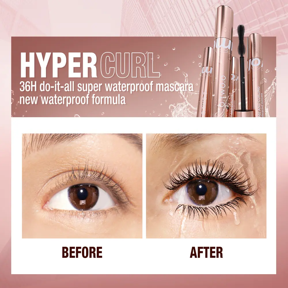 O.TWO.O Mascara Waterproof 4D Silk Fiber Curling Volume Lashes Thick Lengthening  Nourish Eyelash Extension High Quality Makeup