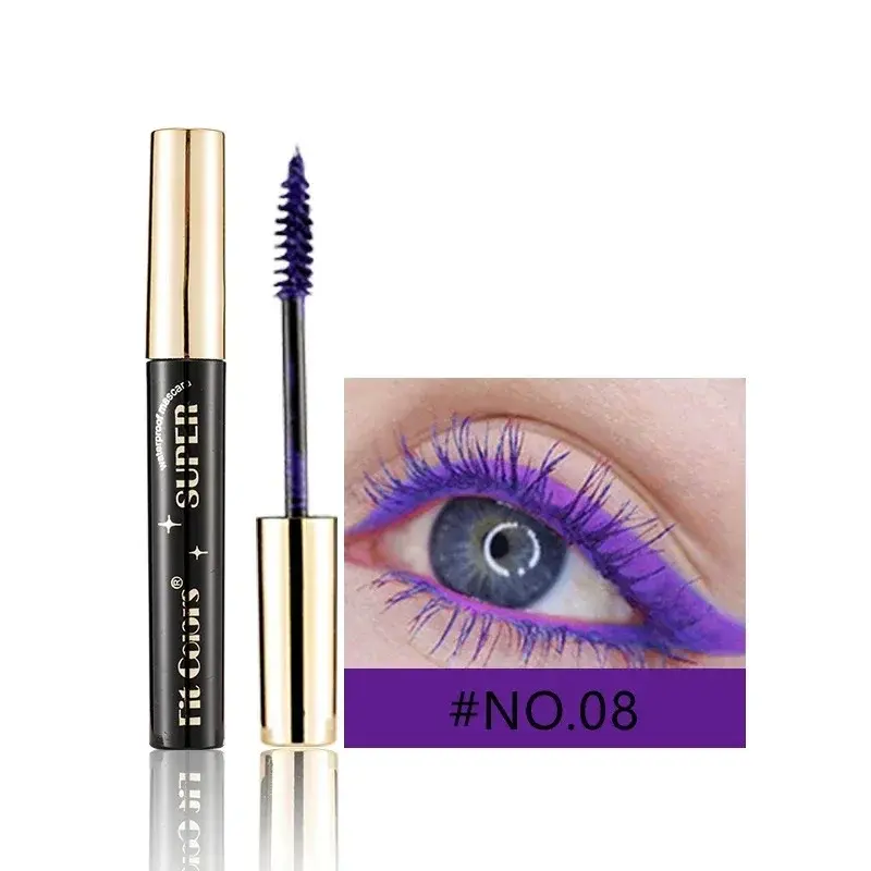 14 Color Color Mascara Thick Curl Waterproof Non-smudding Stage Makeup Natural Lasting Purple White Red