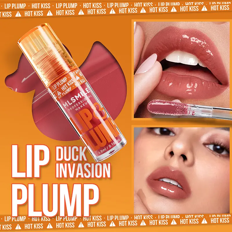 Duck Lip Plumping Lip Gloss Mirror Lip Glaze Pearlescent Lip Gloss Liquid Lipstick Lip Oil Transparent No Sticky Sexy Lip Gloss