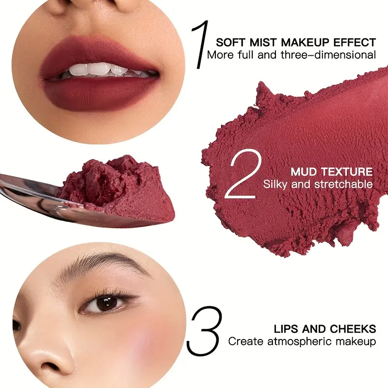 Lip Glaze Matte Nude Color Long Lasting Waterproof Liquid Lipstick Lip Stain Lip Tint Moisturizing Lip Gloss With High Pigment
