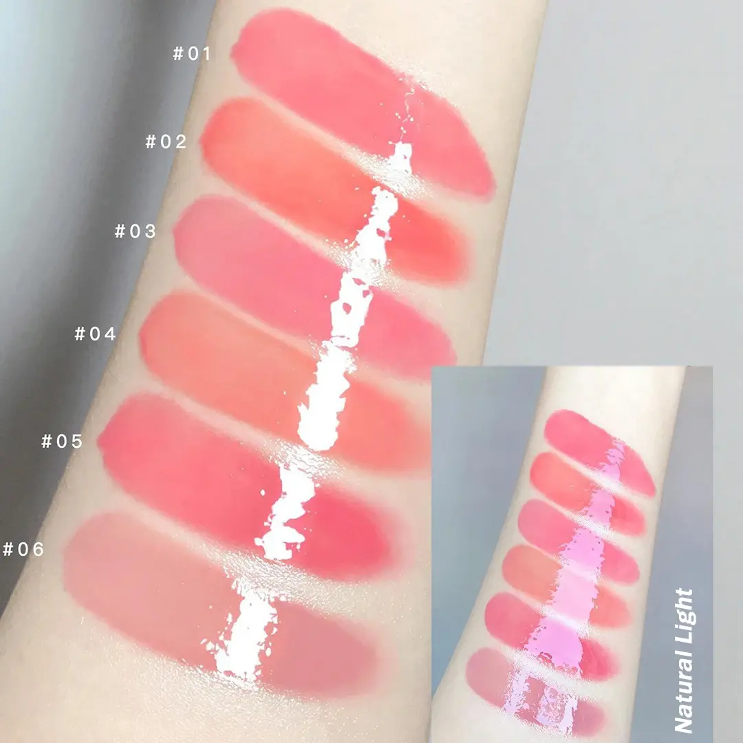 Floral Mirror Glass Solid Lip Gloss Water Light Round Tube Lipstick Clear Oil Jelly Lip Glaze Natural Nude Moisturizing Lip Tint