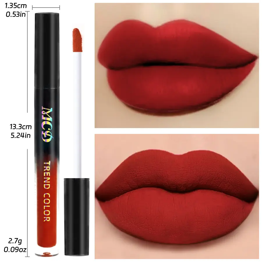 Lip Glaze Matte Nude Color Long Lasting Waterproof Liquid Lipstick Lip Stain Lip Tint Moisturizing Lip Gloss With High Pigment