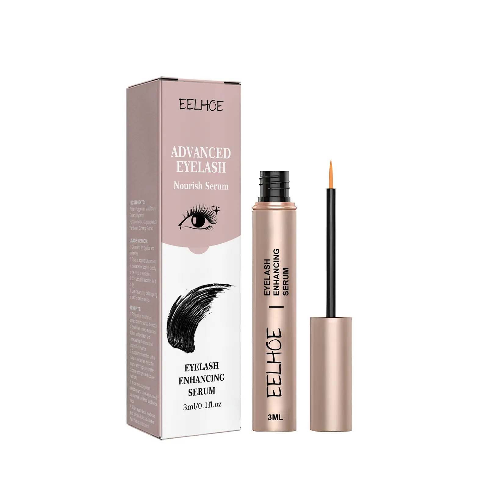EELHOE Flash Serum for Eyelashes Strengthen Eyelash Curl Lengthening Eyelashes Deep Nourishing Eyelash Enhancement Accessories